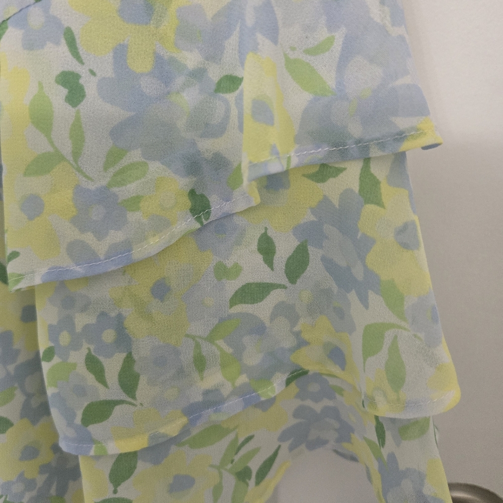 Calvin Klein Pastel Ruffle Blouse - Picture 2 of 3